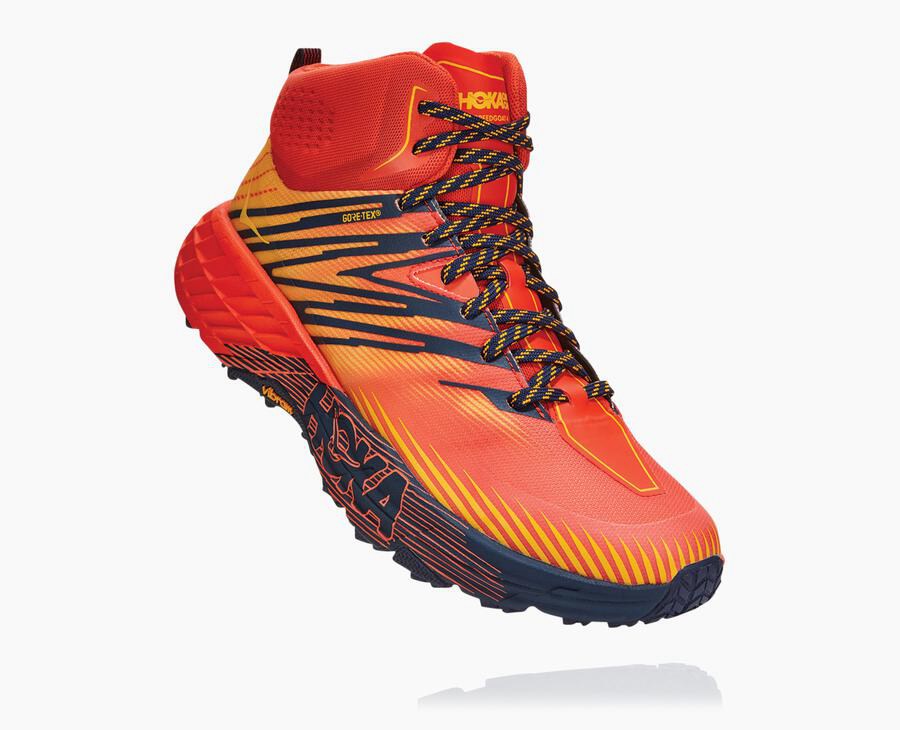 Trail Shoes Mens - Hoka One One Speedgoat Mid GORE-TEX 2 - Red - NBGPVSK-17